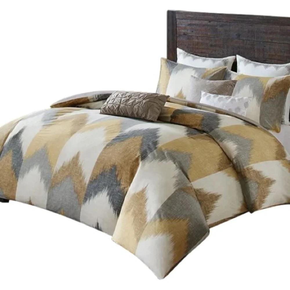 INK+IVY Alpine Cotton Comforter Set -Modern Cabin Lodge Chevron Down Alt…